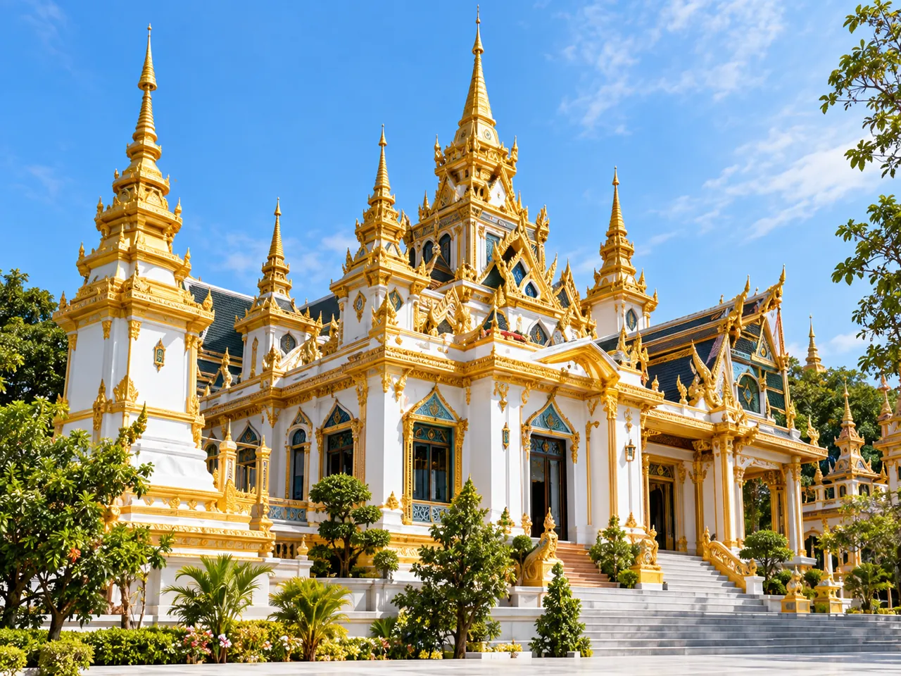 วัดไทยสีขาวทอง งานสีตกแต่งที่ต้องการความสวยงามและทนทาน